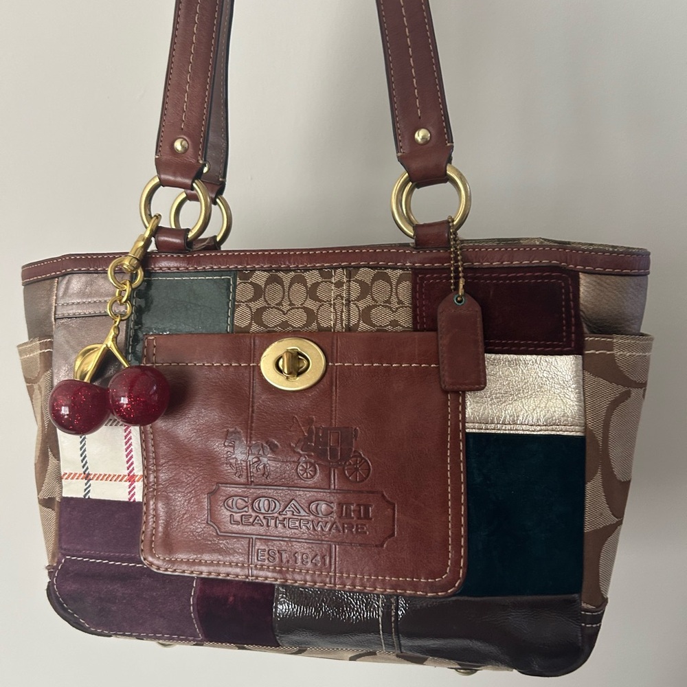 Coach Holiday Patchwork Gallery Tote